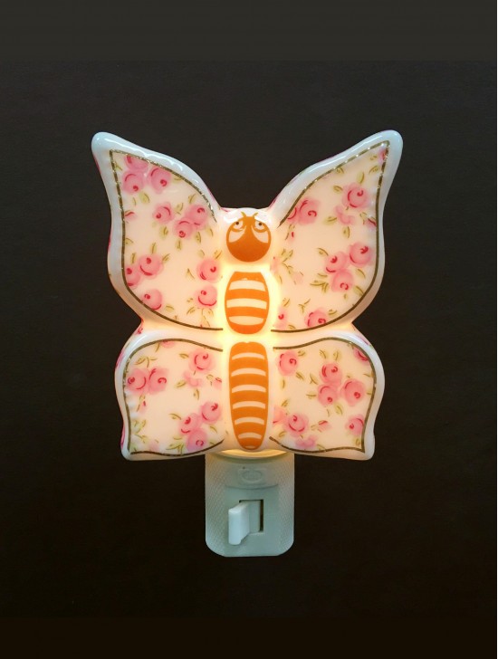 Porcelain Butterfly Night Light with Gift Box